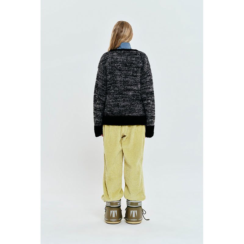 CHERRY TEXTURE LOOSE FIT KNIT [BLACK]