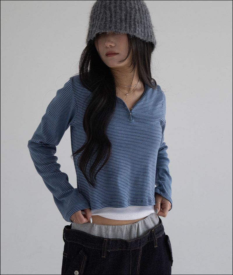 un:tyl（オンタイル）の「Beji stripe long sleeve（Tops）」