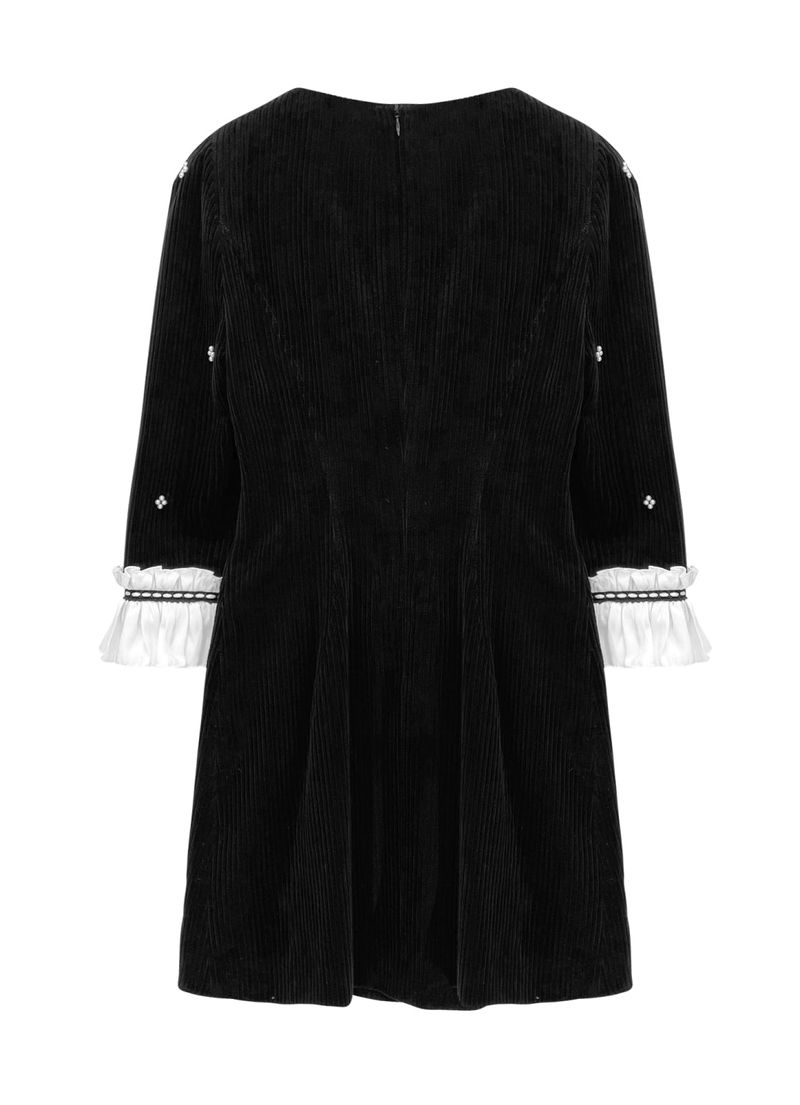 Scarf corduroy dress