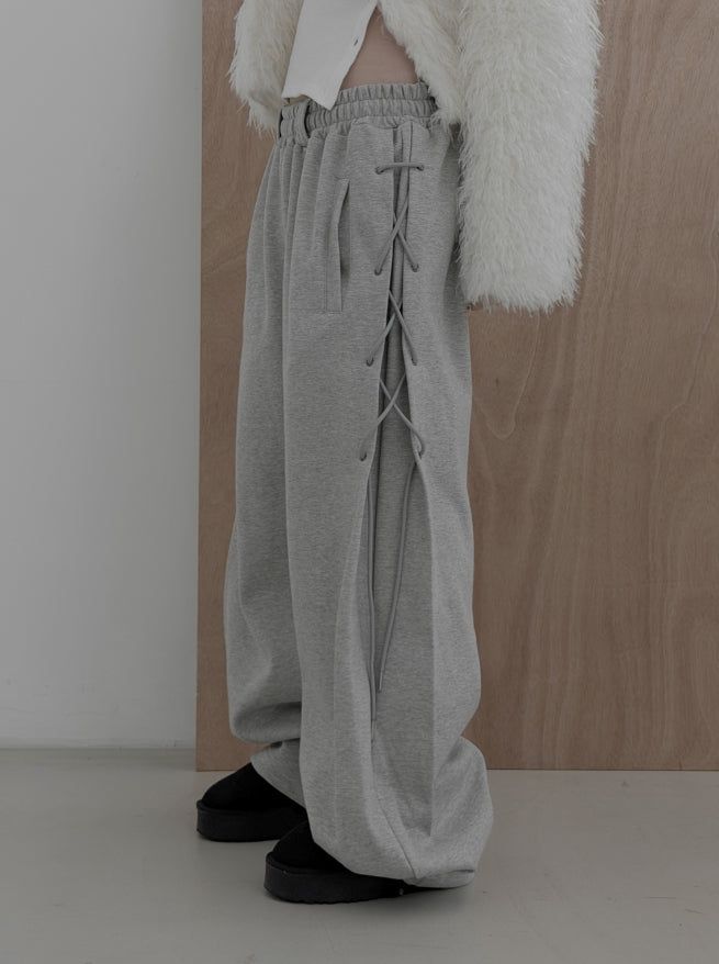 Corset brushed sweatpants