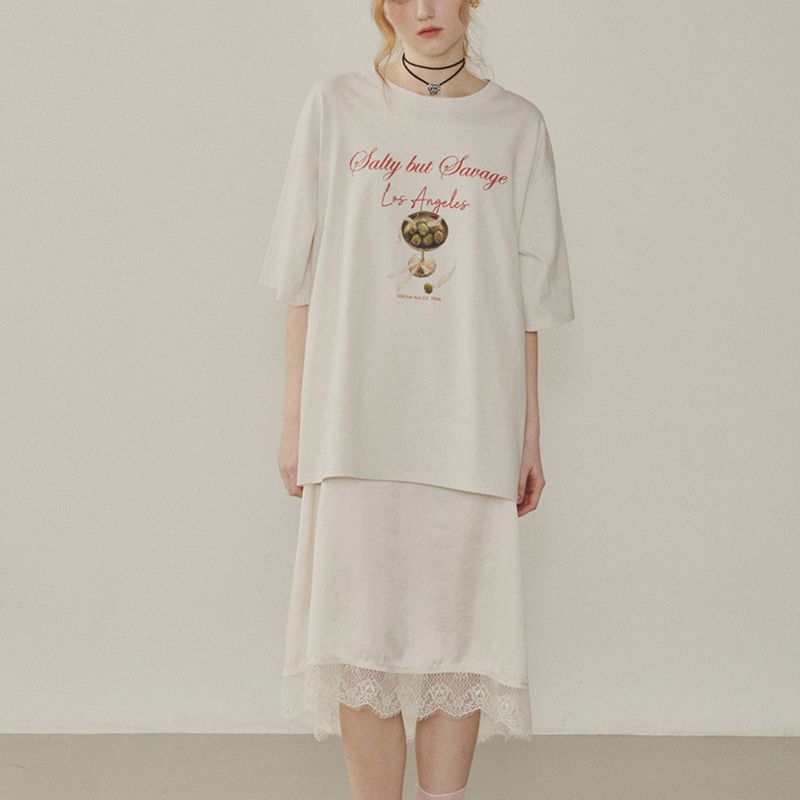 Olive Graphic Oversized T-shirt