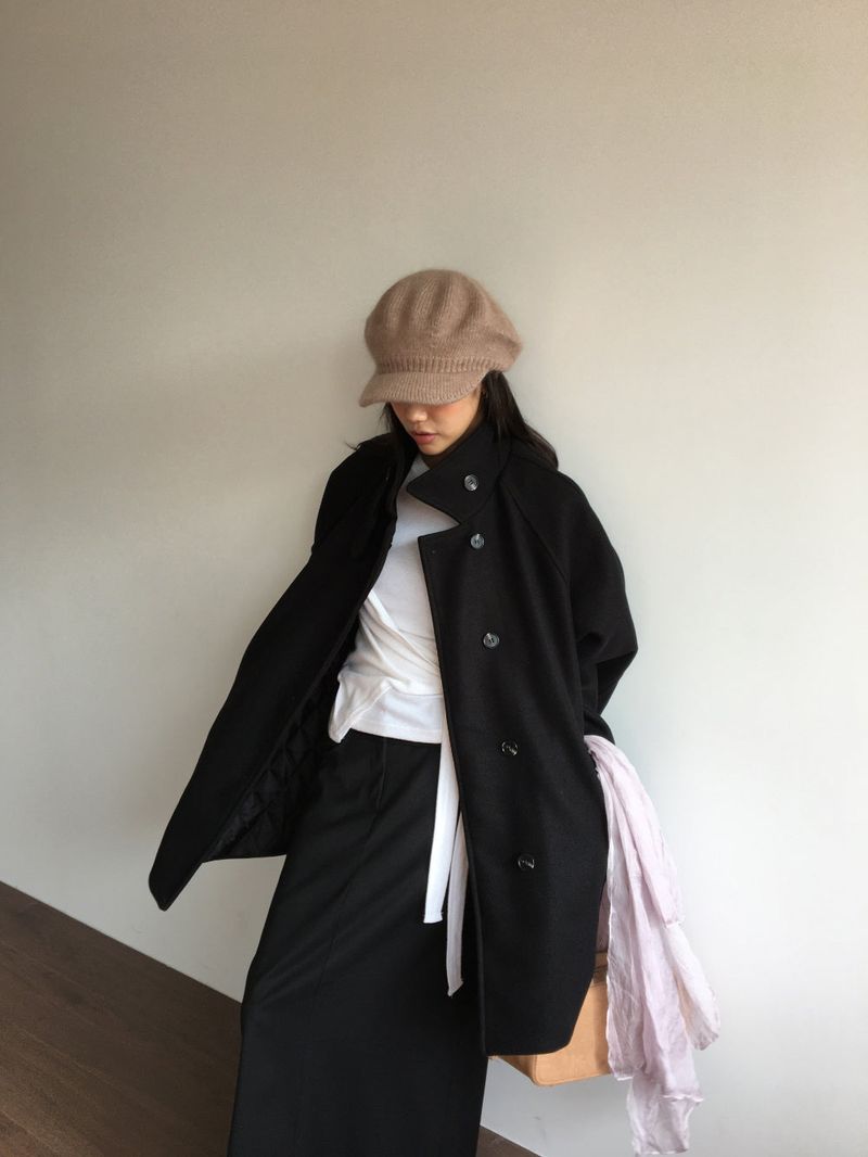 Classic High Neck Half Coat (2 Colors)