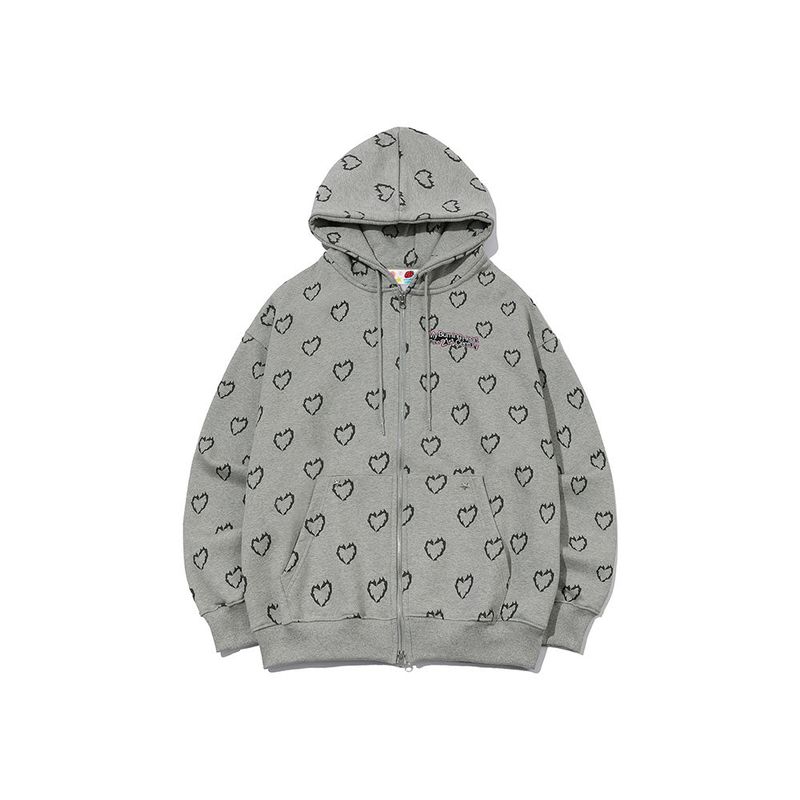 BN Heart Pattern Hood zip-up [2Color]