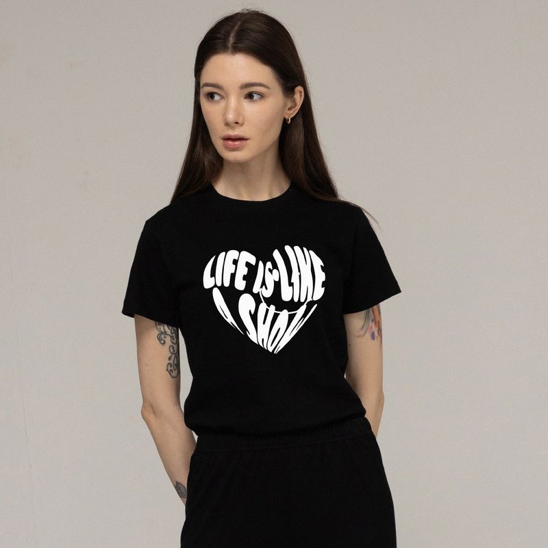 GRAVER（グレーバー）の「Big Life Logo Heart Smile Slim Short Sleeve Tee（Tops）」