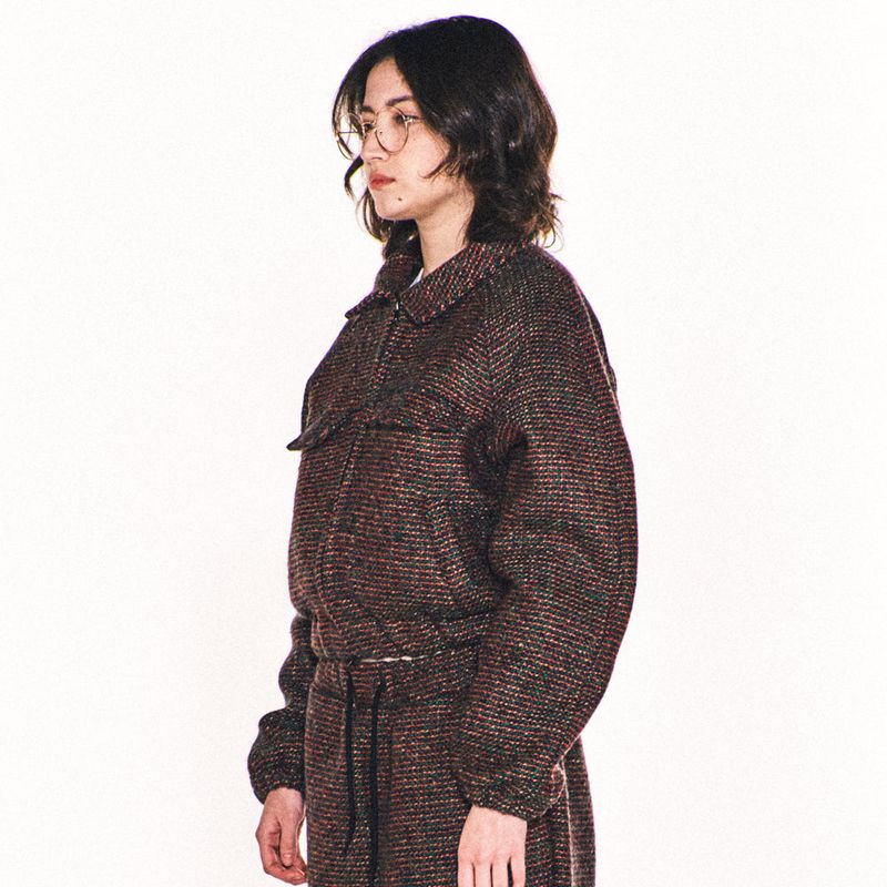 freakishbuilding(フリーキッシュビルディング)の「AVRIL TWEED TRUCKER JACKET (GREEN)(Jackets/Outerwear)」