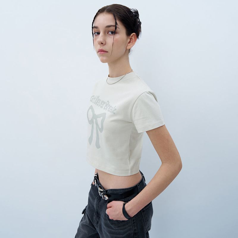 NCOVER(エンカバー)の「NEVER BREAK CROP TSHIRT-BEIGE(Tops)」
