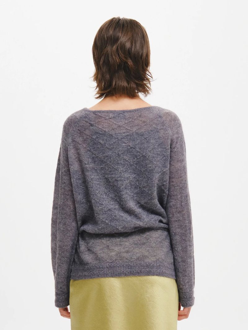 HAIRY DIA SHEER KNIT PULLOVER