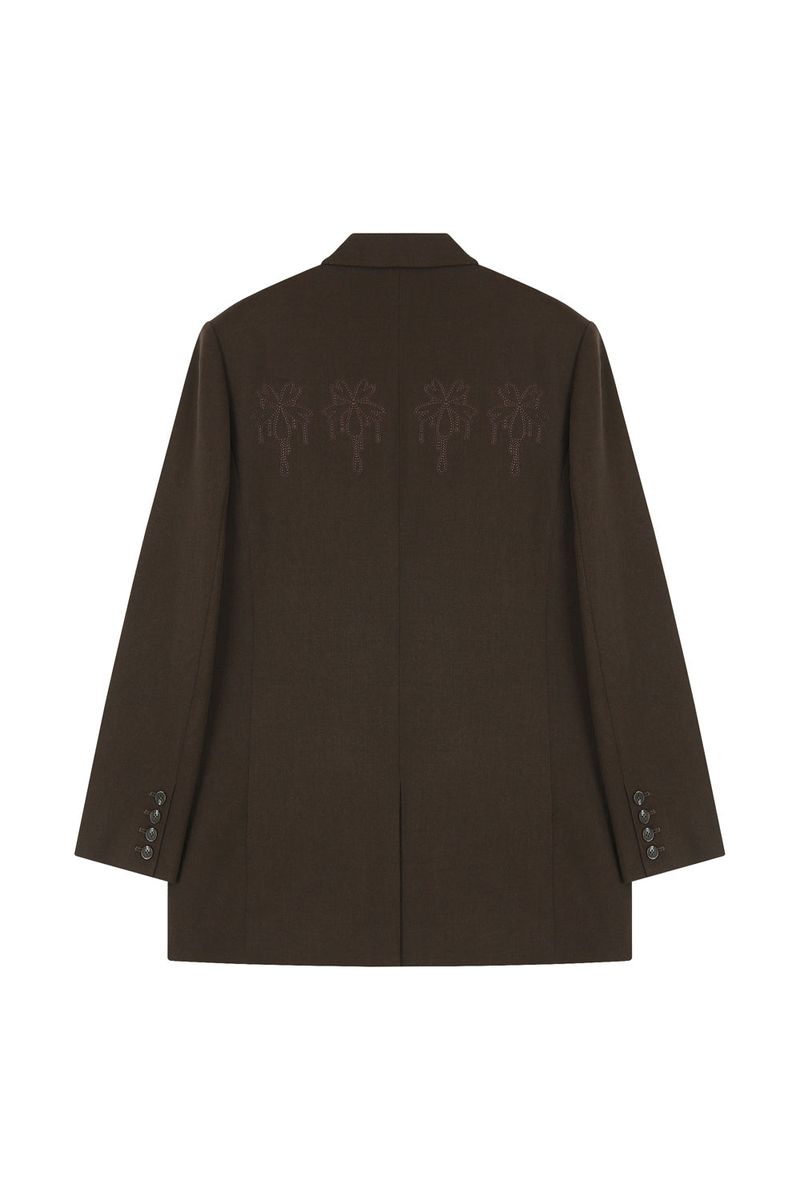 Back Patch Oversized Blazer _ Brown