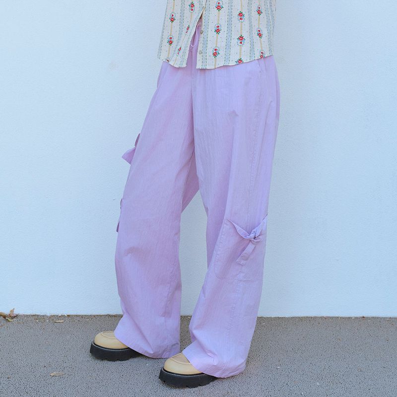 RIBBON POCKET PANTS, LILAC