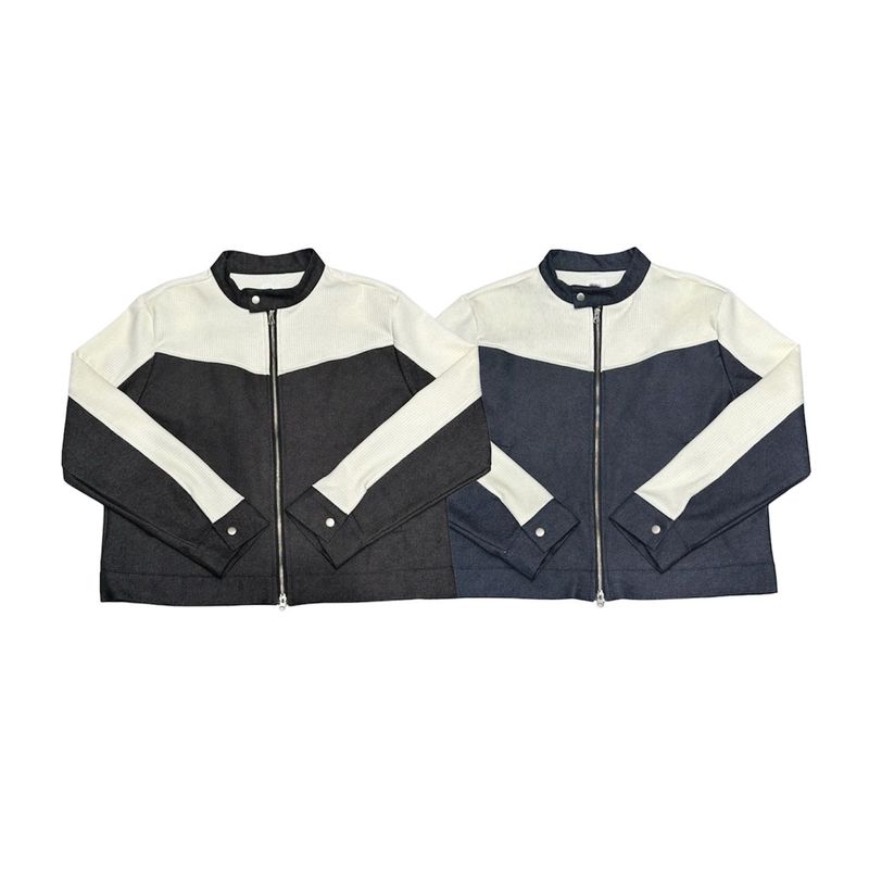 Sonic Color Block Biker Jacket (2 Colors)