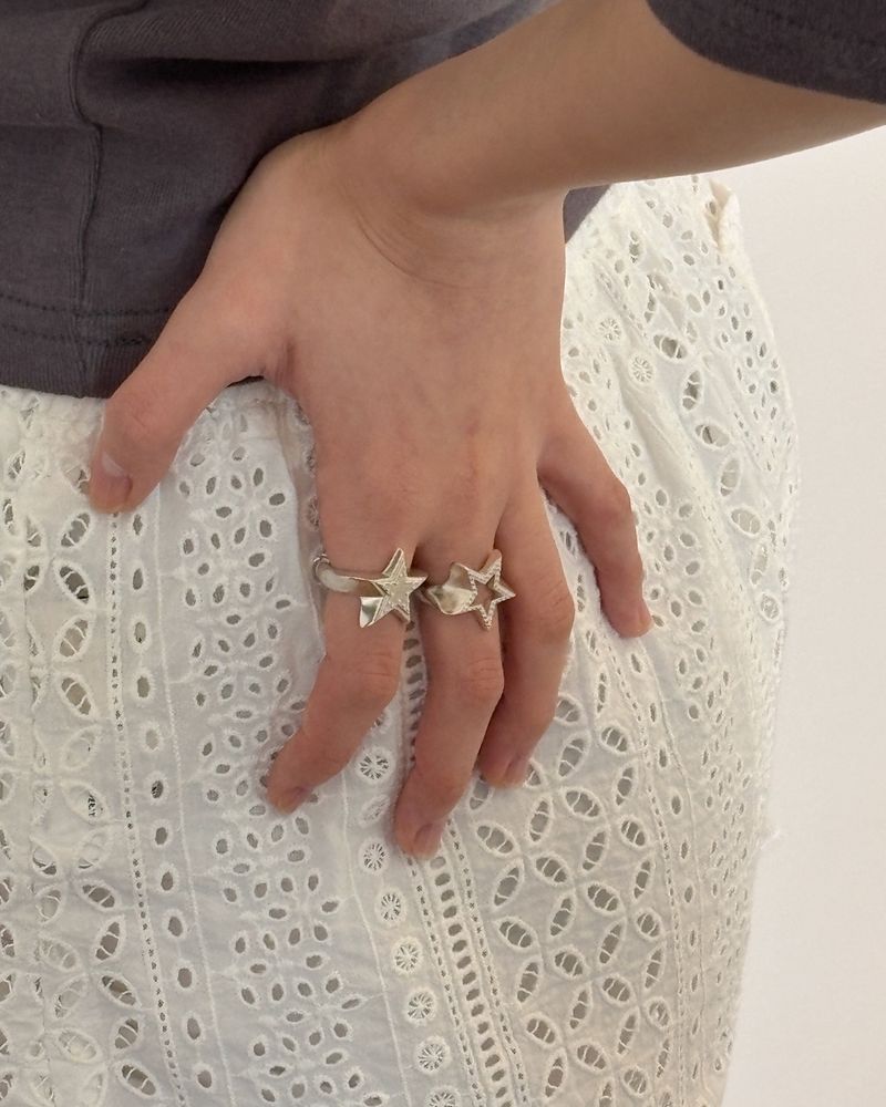 [925SILVER] ICING COOKIE STAR STUD RING