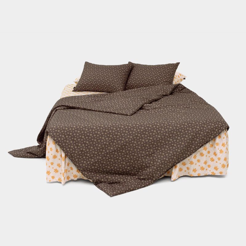 Dust-Free Maple Pattern - Brown Duvet Cover - Q size