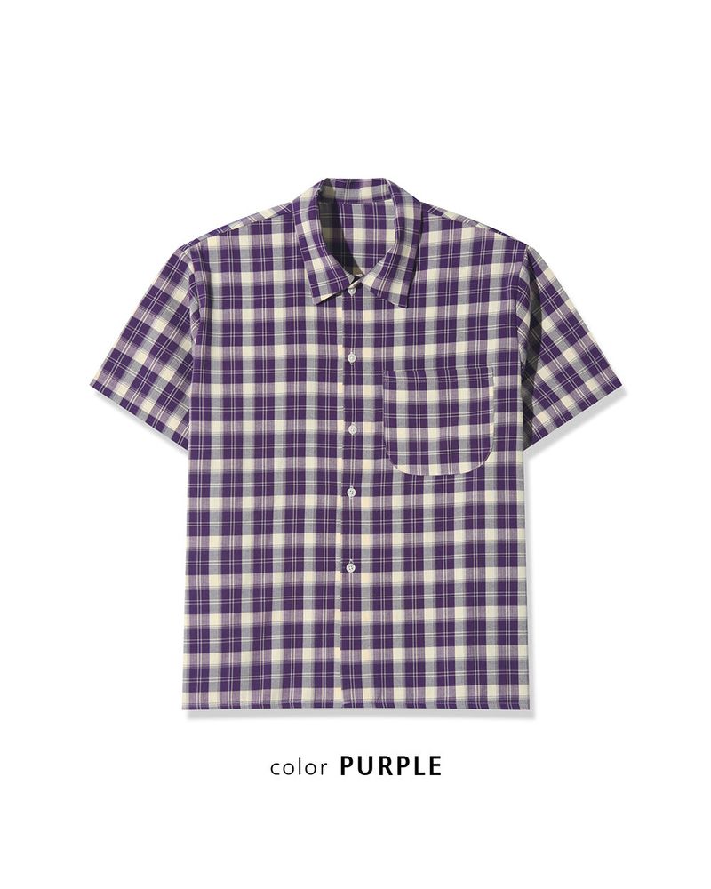 Rendro Square Check Half Shirt