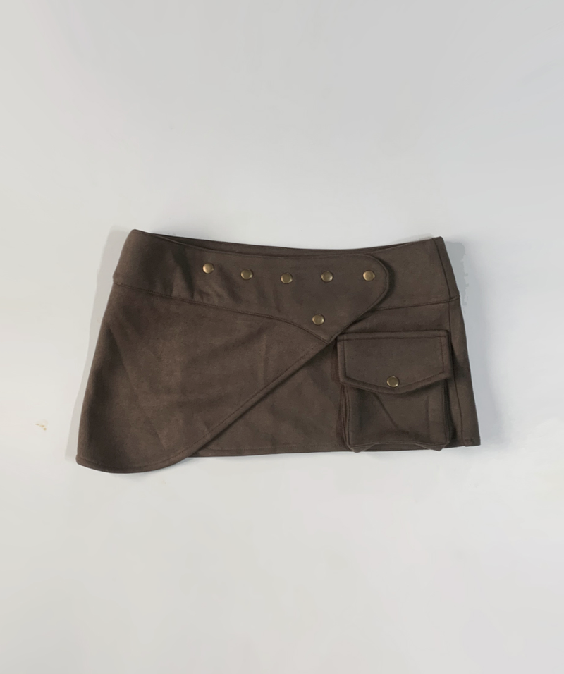 Fennell button low-waist skirt