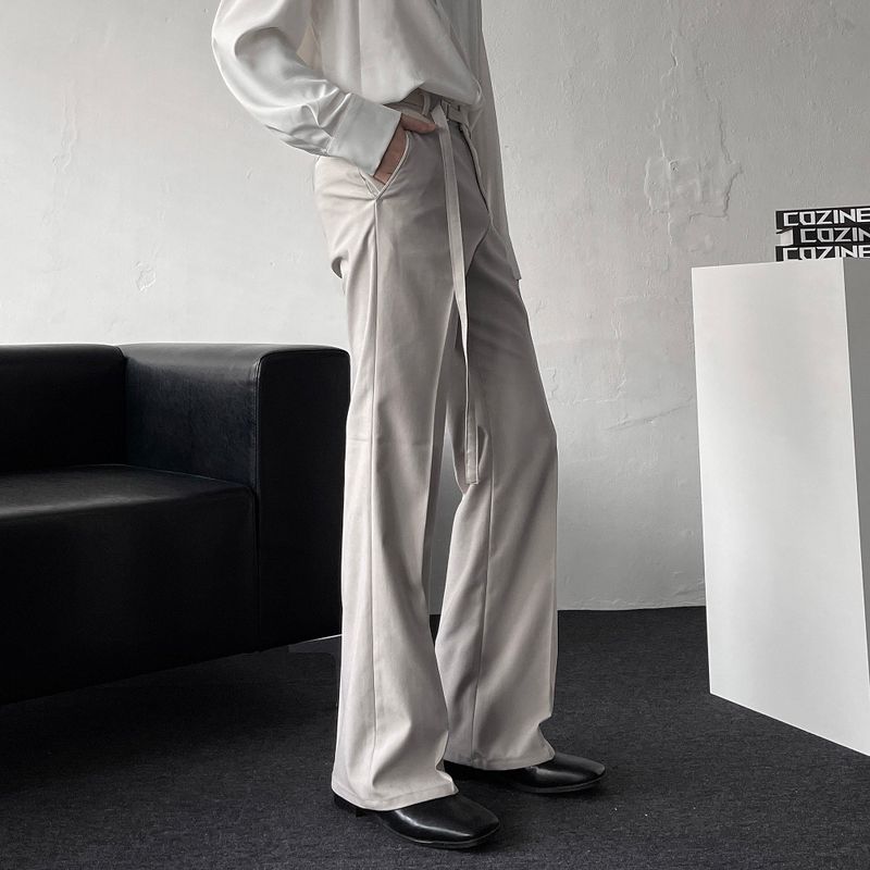 MG649 Belt Flared Fit Slacks (3 colors)