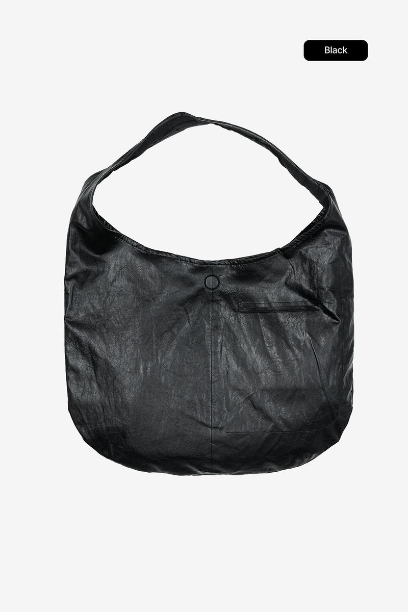 Maelle glossy leather shoulder bag