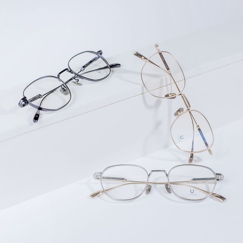 Knouun Round titanium glasses CODE. 102. B Silver N Gold