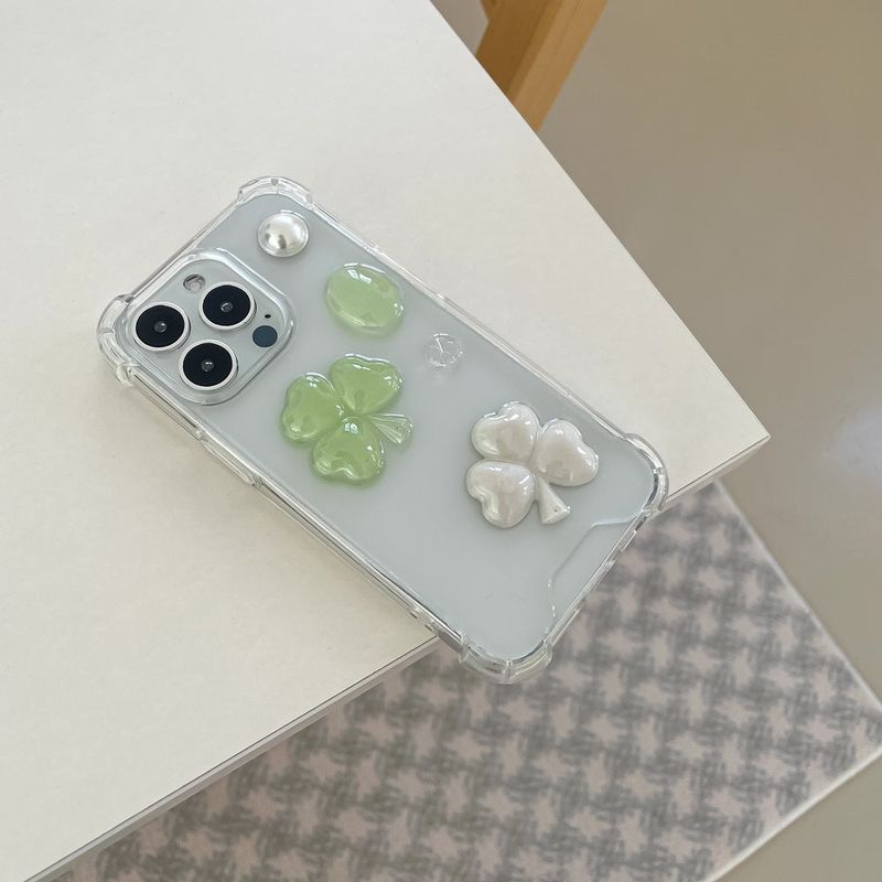 [made]three-leafs clover resin phonecase 