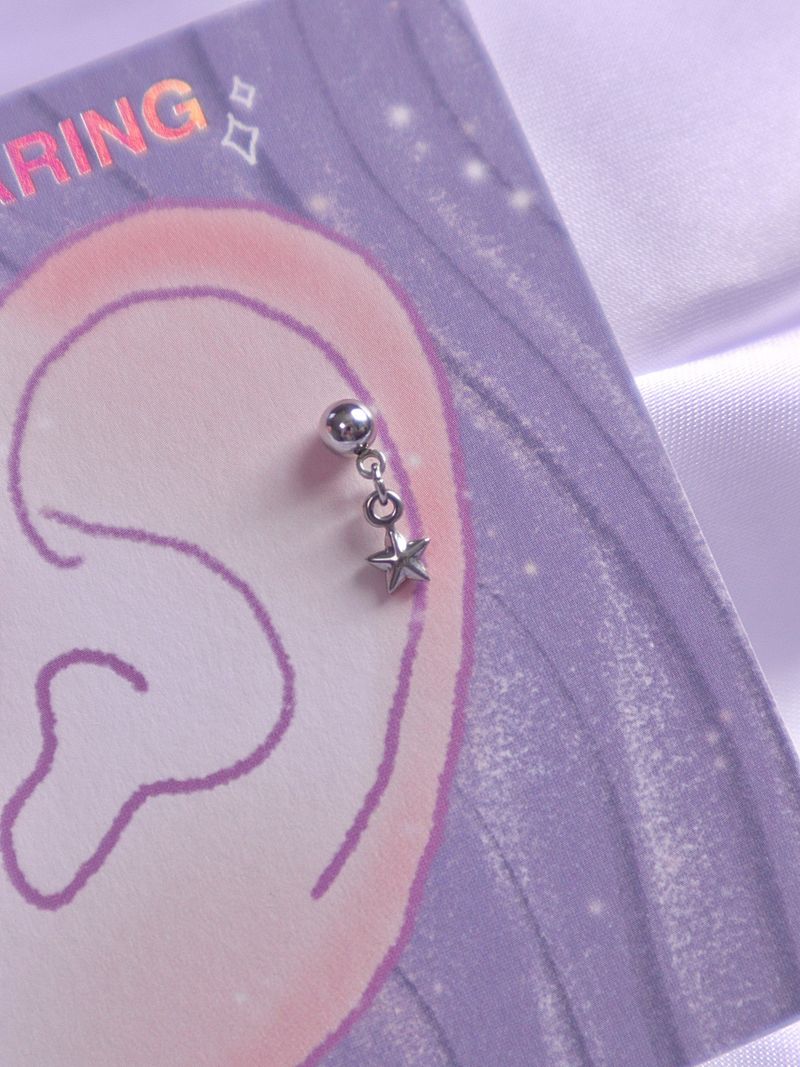 Surgical steel drop mini star piercing