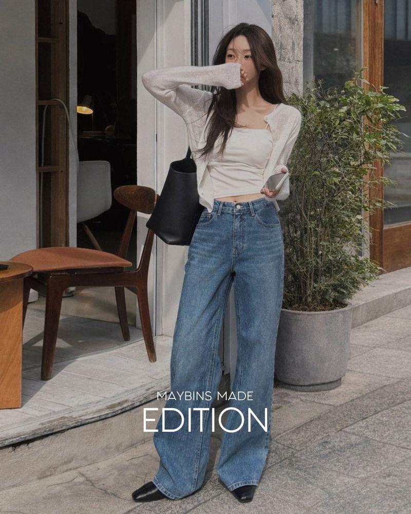 MAYBINS（メイビンス）の「[MADE] Iz semi wide denim pants（Pants）」