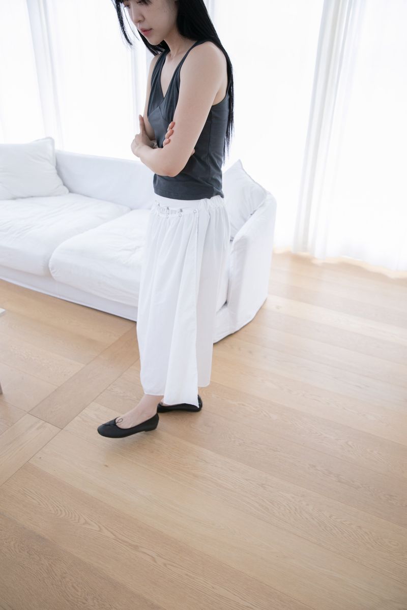 layered snap button skirt(2colors)