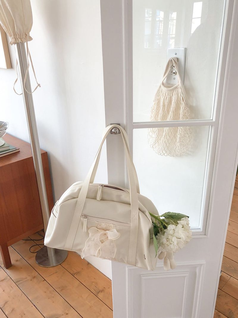 Daily ribbon gym bag_ivory