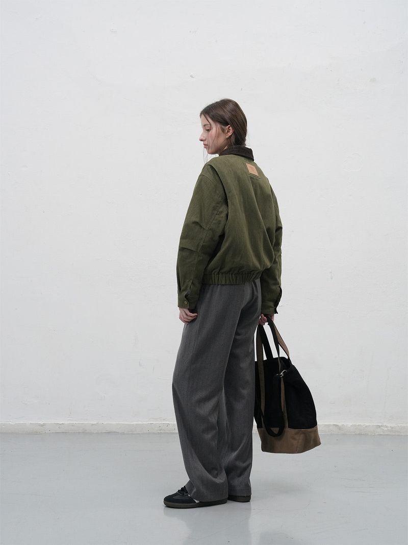 corduroy collar padding work jacket