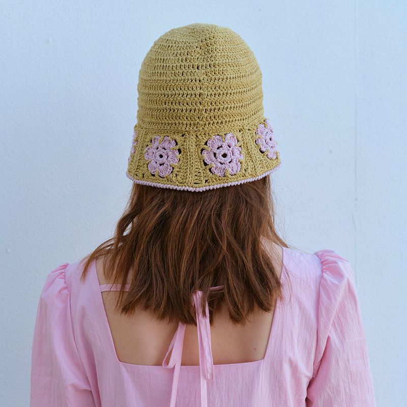 HANDMADE FLOWERS BUCKET HAT