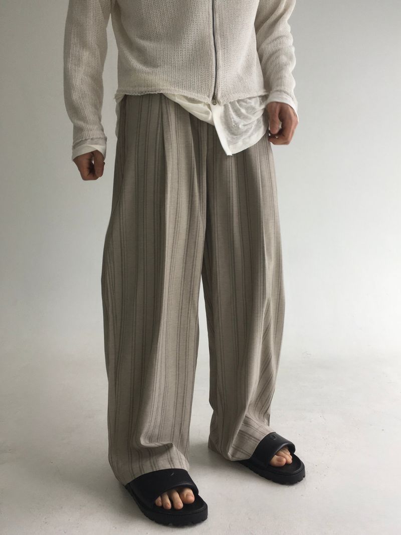 stripe banding rayon slacks(2colors)