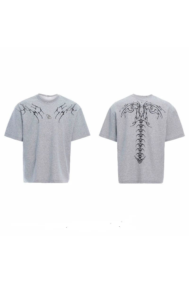 Embroidered Spine Graphic Tee