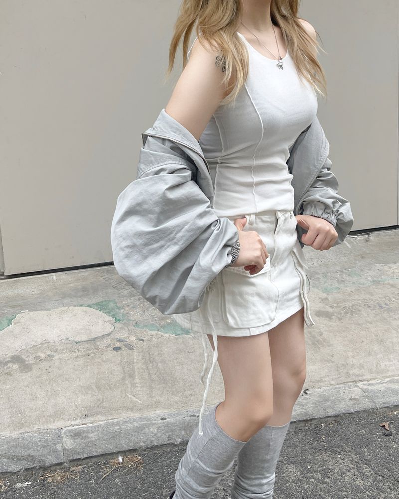 layered ribbed sleeveless