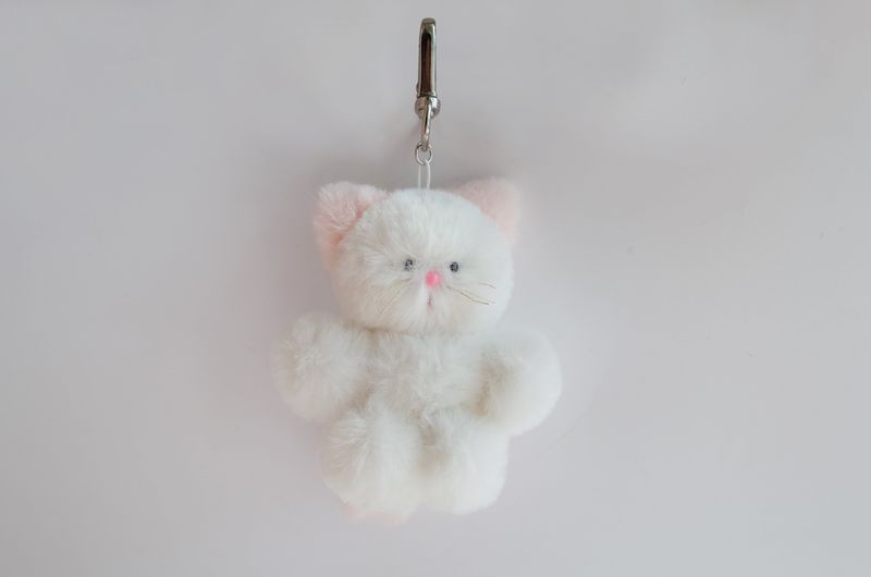 cotton candy cat keyring