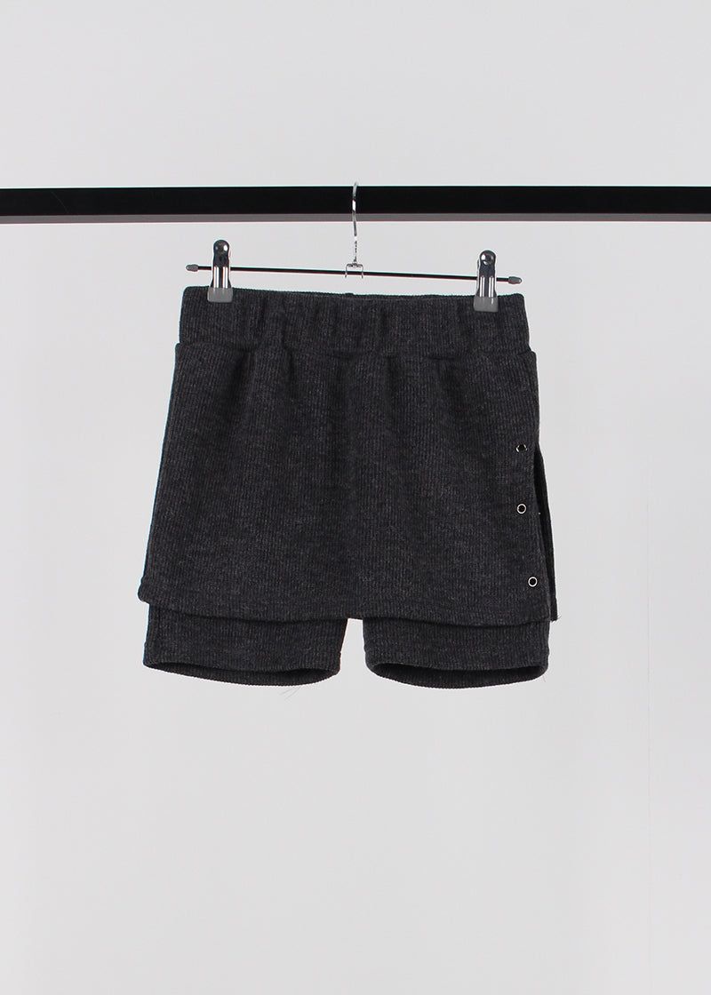 KNIT EYELET SKIRT SHORTS