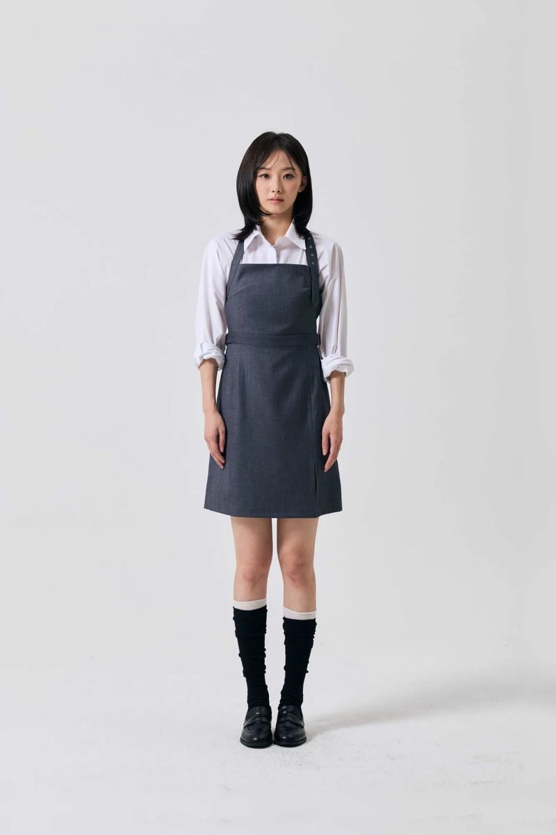 ASTRAL BUCKLE MINI DRESS / CHARCOAL