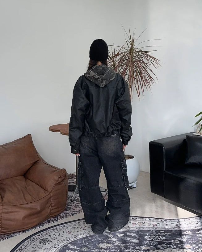 Edion Crop Leather Jacket