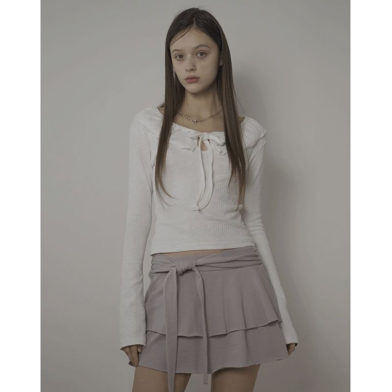 PLIE SKIRT-MAUVE GRAY