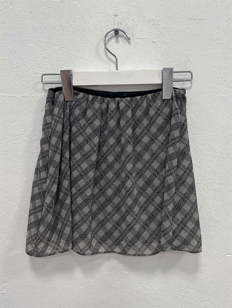 CHECK CHIFFON MINI SKIRT (4C)