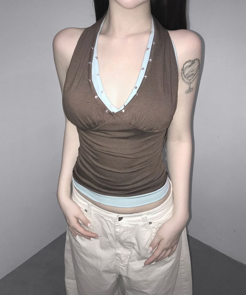 stud halter top (4colors)
