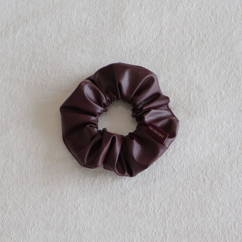 Vegan Cactus Leather Scrunchie (Burgundy)