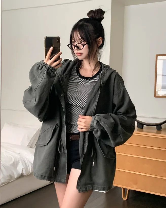Pint Washed Short Hooded Field Jacket
