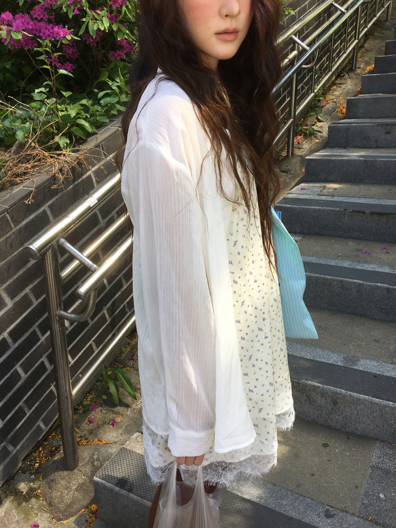 Marley Stripe Sheer Shirt (2color)