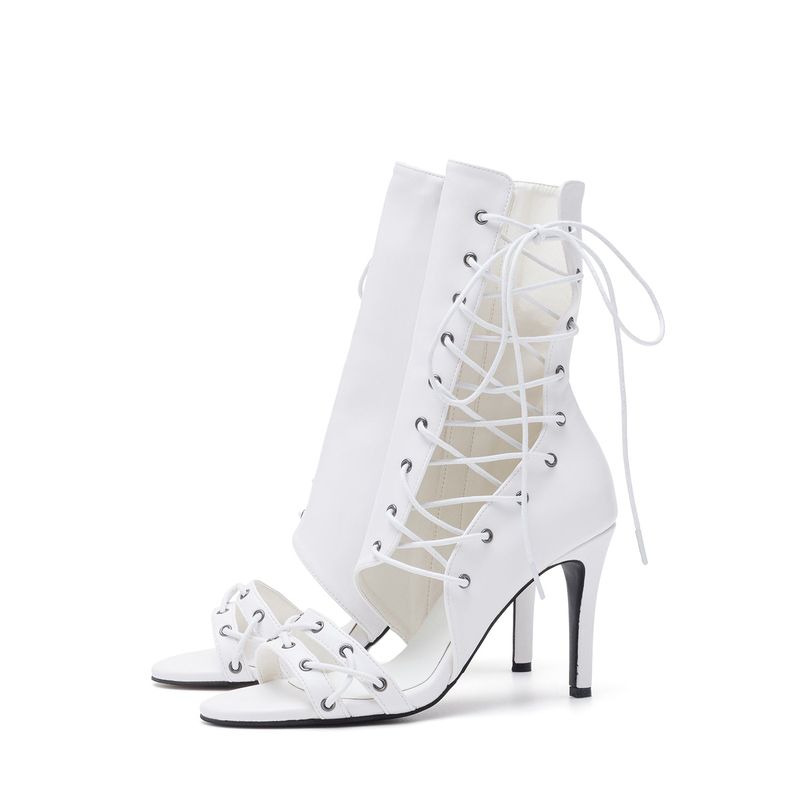 New Side Point Sandal Heel(White)