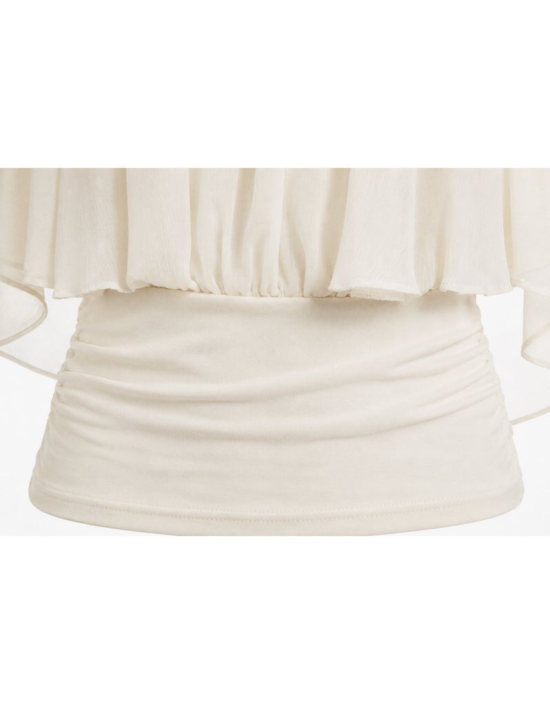 Elira Chiffon Drape Cape Blouse Pink