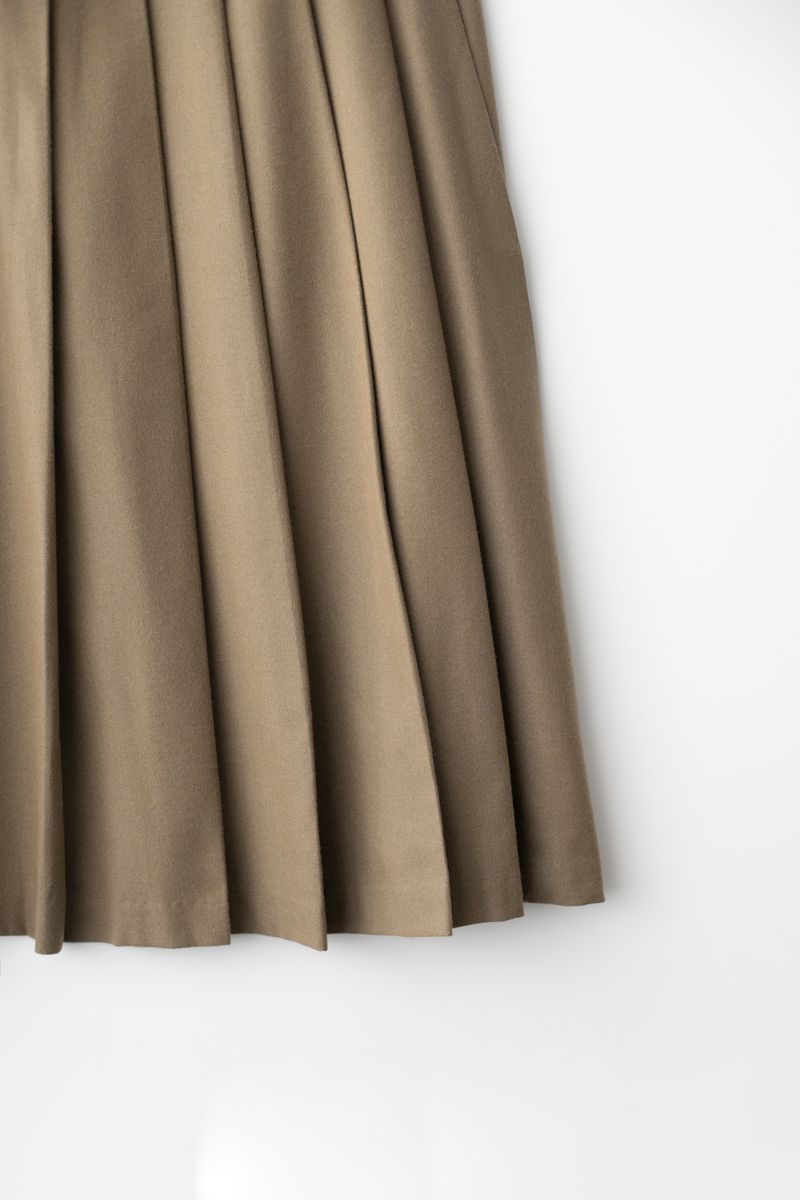 Wrap pleats skirts (Brown)