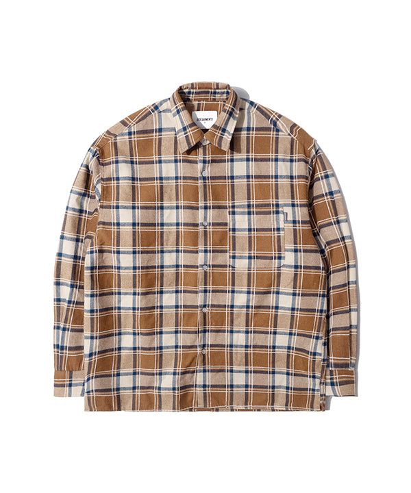 QT8 GARMENTS（キューティーエイトガーメント）の「LB Rustic Core Flannel Check Shirt (Beige)（Tops）」