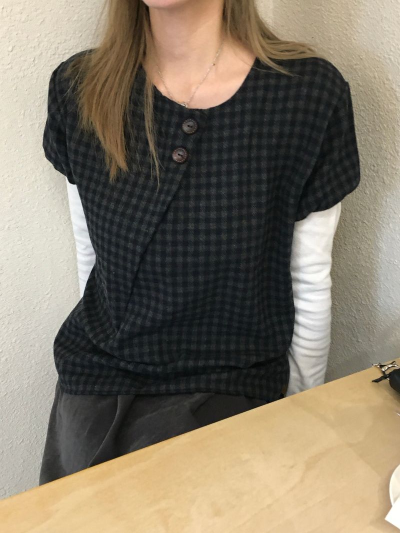 RITCORE（リットコア）の「Mone Check Puff Blouse (2c)（Tops）」