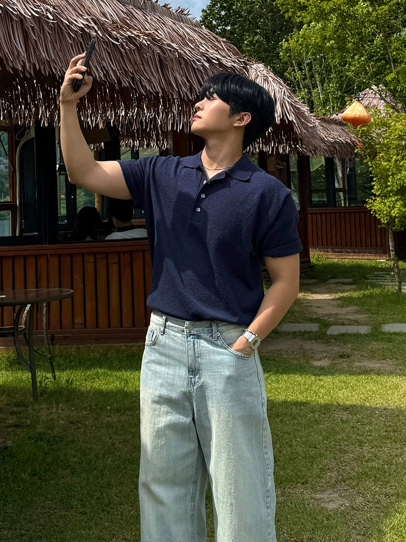 AVAND(アバンド)の「Easter bookle knit collar tee(Tops)」
