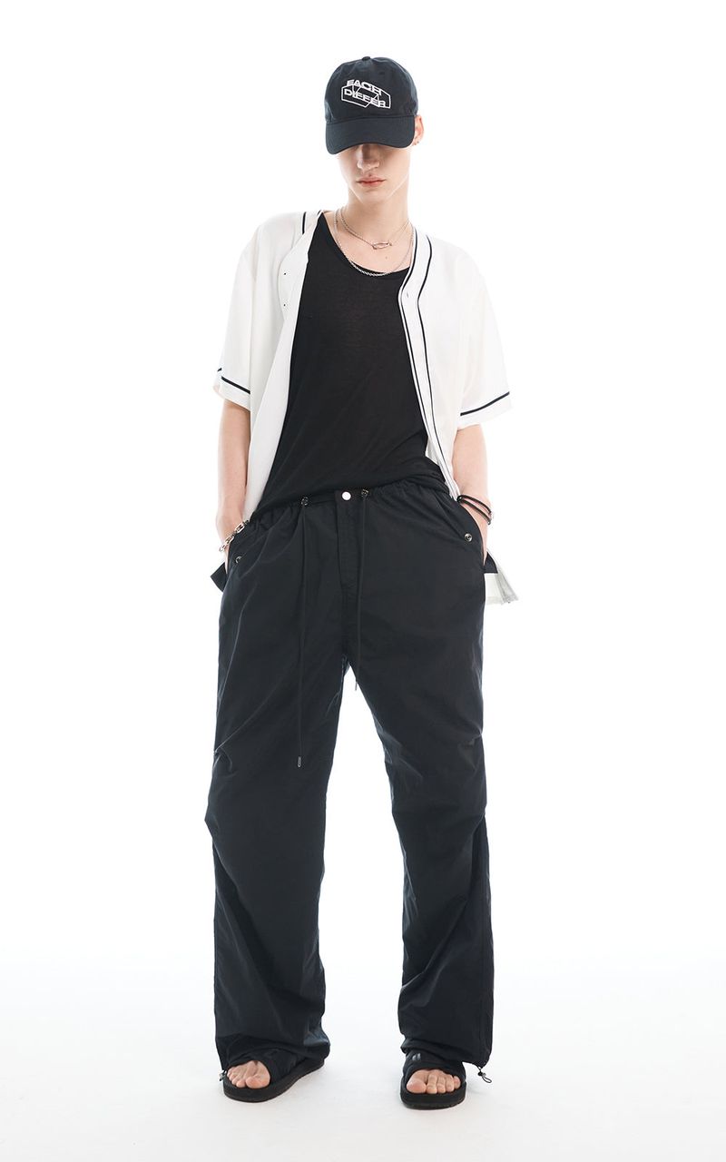 HIDDEN BUTTON PANTS_BLACK