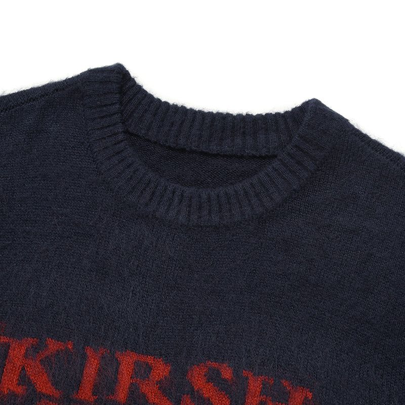 CHERRY JACQUARD GRAPHIC ROUND KNIT [NAVY]