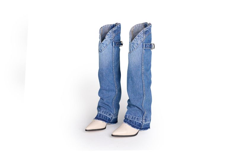 DENIM LEG WARMER (MID BLUE)